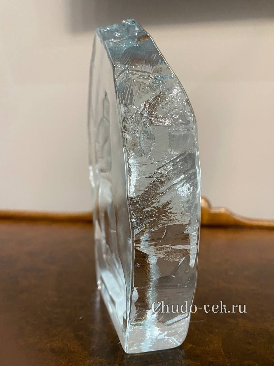 Винтажное хрустальное панно с изображением рыбака — изображение 3