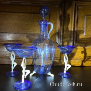 Старинный набор для ликера в стиле Арт Деко — Австрия