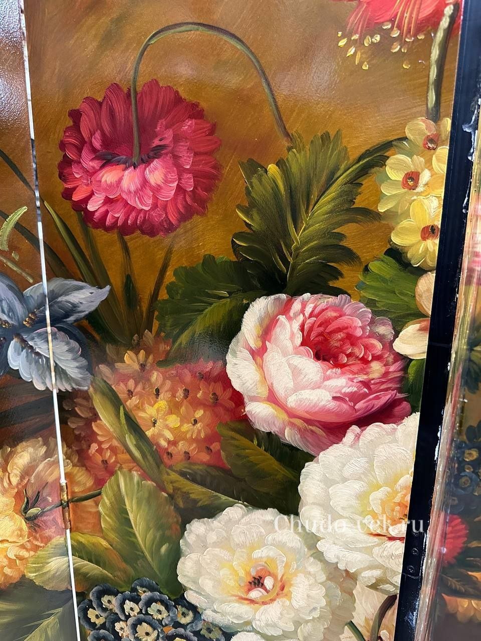 Винтажная ширма с ручной росписью — изображение 3