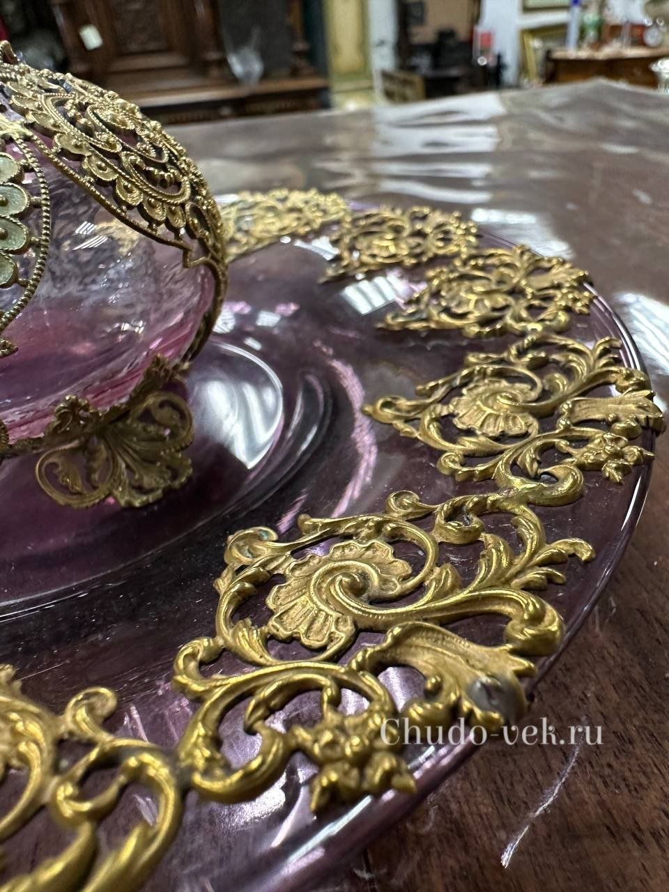 Антикварный штоф на блюдо-подносе — изображение 5